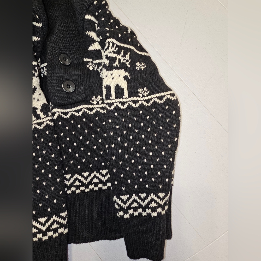 Peek...Little Peanut Sz 12-18 Months Black Sweater Pullover Reindeer - Picture 6 of 10